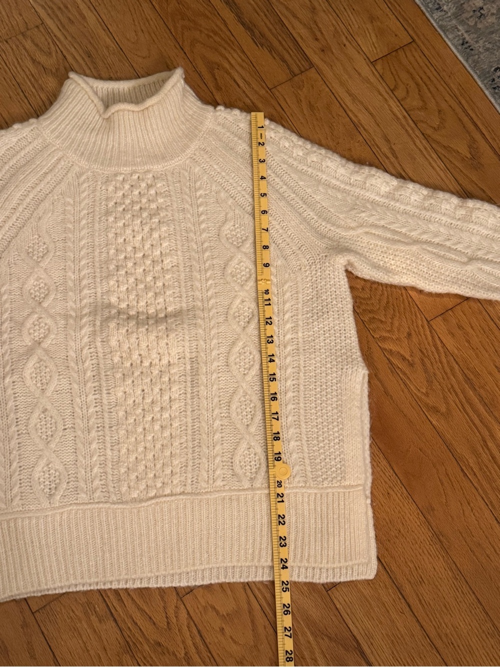 Alex Mill Womens Camil Cable Knit Mockneck Rollneck Sweater Sz M Fisherman Cozy - Picture 10 of 11